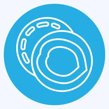 Icon Black Walnut. suitable for Nuts symbol. blue eyes style. simple design e Stock Illustration