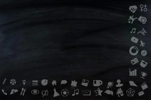 Icon on blackboard  Stock Photos