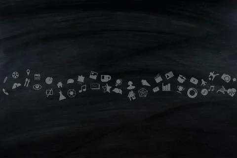 Icon on blackboard  Stock Photos
