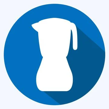 Icon Blender - Long Shadow Style - Simple illustration,Editable stroke Stock Illustration