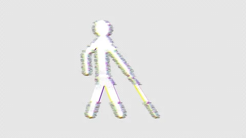 Icon blind is distorted. Glitch. Noise, chromatic aberration, geometric Stock Footage 301771359