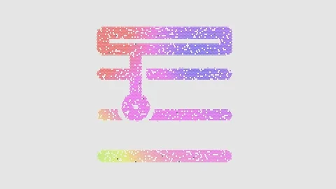 Icon blinds open is made up of LED square shapes that shimmer and flicker. There Stock Footage 296474446