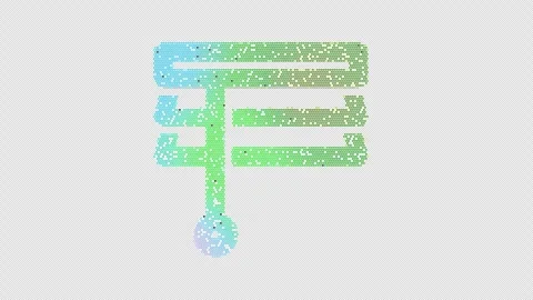 Icon blinds raised is made up of LED square shapes that shimmer and flicker. Stock Footage 296474970