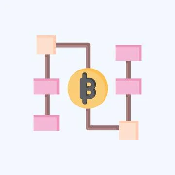 Icon Blockchain. related to Future Technology symbol. flat style. simple de.. Stock Illustration