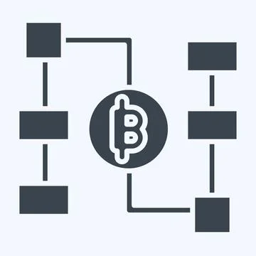 Icon Blockchain. related to Future Technology symbol. glyph style. simple d.. Stock Illustration