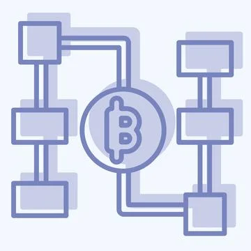 Icon Blockchain. related to Future Technology symbol. two tone style. simpl.. 스톡 일러스트