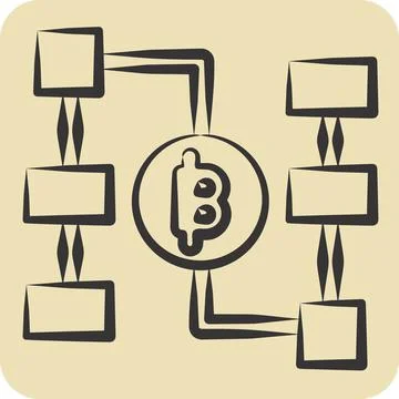 Icon Blockchain. related to Future Technology symbol. hand drawn style. sim.. 스톡 일러스트