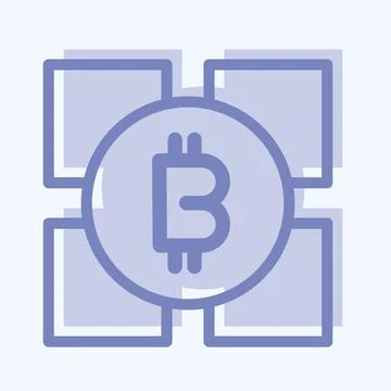 Icon Blockchain Technology. suitable for education symbol. two tone style. si イラスト素材