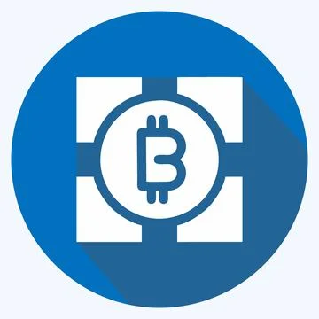 Icon Blockchain Technology. suitable for education symbol. long shadow style. Stock Illustration