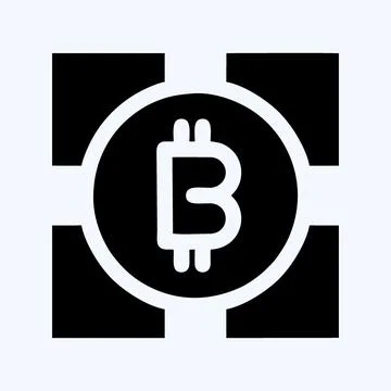 Icon Blockchain Technology. suitable for education symbol. glyph style. simpl Stock Illustration