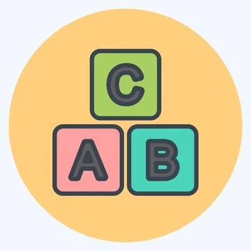 Icon Blocks 1. suitable for Toy symbol. color mate style. simple design edita Stock Illustration