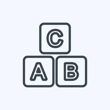 Icon Blocks 1. suitable for Toy symbol. line style. simple design editable. d Stock Illustration
