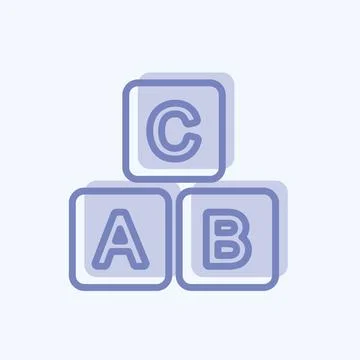 Icon Blocks 1. suitable for Toy symbol. two tone style. simple design editabl イラスト素材