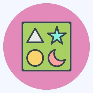 Icon Blocks 2. suitable for Toy symbol. color mate style. simple design edita Stock Illustration