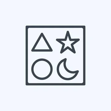 Icon Blocks 2. suitable for Toy symbol. line style. simple design editable. d Illustrazione stock
