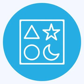 Icon Blocks 2. suitable for Toy symbol. blue eyes style. simple design editab Illustrazione stock