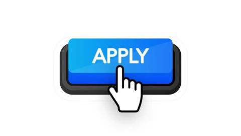 Icon with blue apply 3D button on white background for web marketing design Stock Footage 153489485