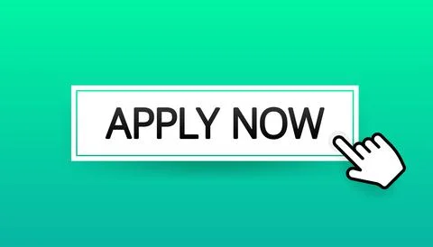 Icon with blue apply now button on white background for web marketing design Stock Illustration