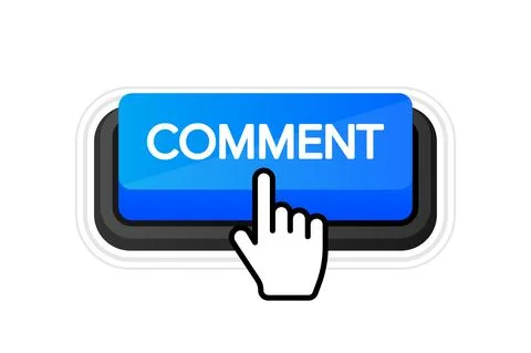 Icon with blue comment 3D button on white background for web marketing design Stock Illustration