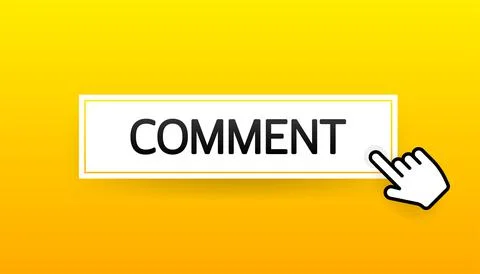 Icon with blue comment button on white background for web marketing design. Flat Stock Illustration