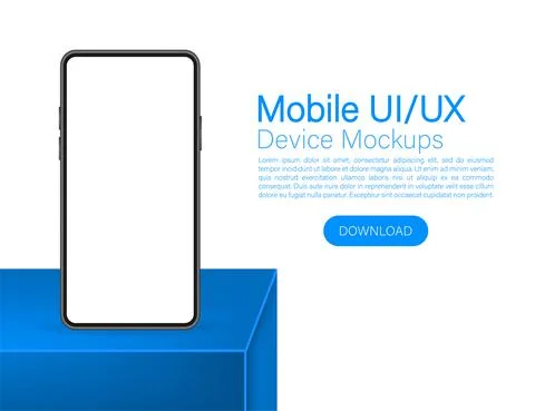 Icon with blue mobile ui and ux design on red background for web design. App  Stock Illustration