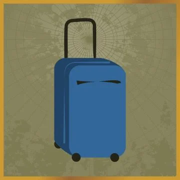 Icon with a blue suitcase field map 스톡 일러스트