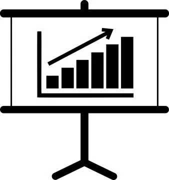 The icon is a board with a financial schedule. Stock Illustration