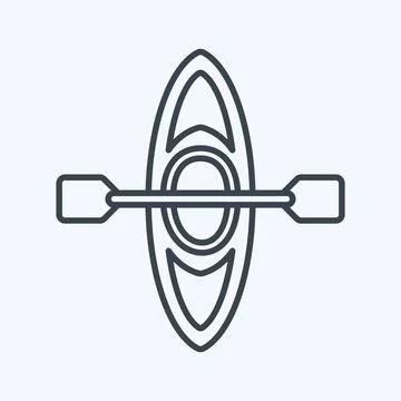 Icon Boating - Line Style - Simple illustration,Editable stroke Stock Illustration