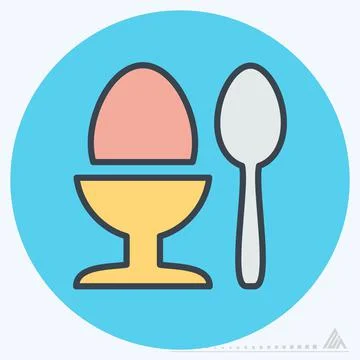 Icon Boiled Egg - Color Mate Style Stock Illustration