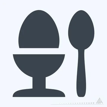 Icon Boiled Egg - Glyph Style Stock Illustration