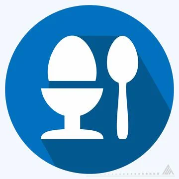 Icon Boiled Egg - Long Shadow Style Stock Illustration