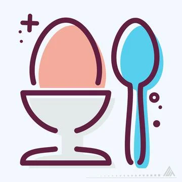 Icon Boiled Egg - MBE Syle Stock Illustration