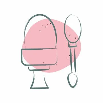 Icon Boiled egg. related to Fast Food symbol. Color Spot Style. simple desi.. Stock Illustration