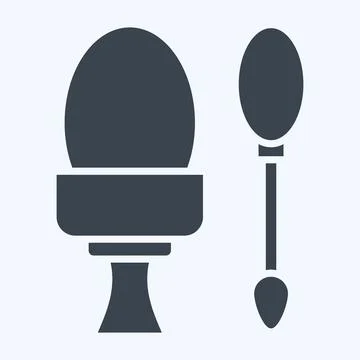 Icon Boiled egg. related to Fast Food symbol. glyph style. simple design ed.. Stock Illustration