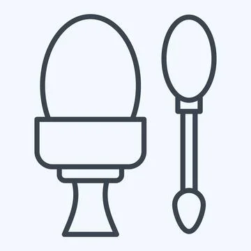 Icon Boiled egg. related to Fast Food symbol. line style. simple design edi.. Stock Illustration