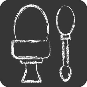 Icon Boiled egg. related to Fast Food symbol. chalk Style. simple design ed.. Stock Illustration