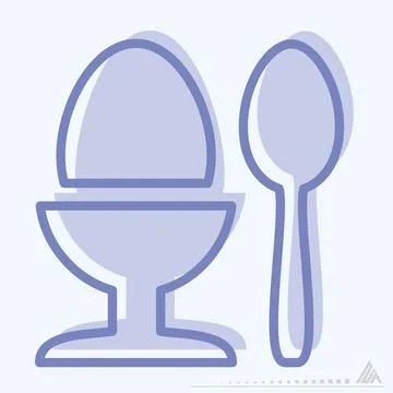 Icon Boiled Egg - Two Tone Style Stock Illustration