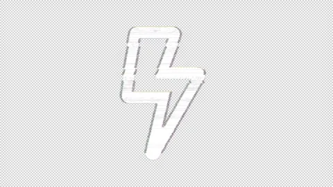 Icon bolt is distorted. Glitch. Noise, chromatic aberration, geometric 스톡 동영상 301771588