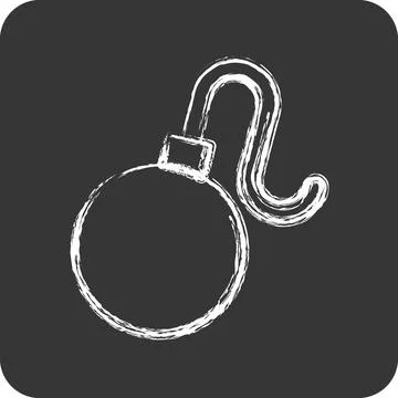 Icon Bomb. suitable for Security symbol. chalk Style. simple design editabl.. Stock Illustration