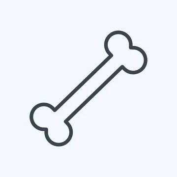 Icon Bone for Dog - Line Style - Simple illustration,Editable stroke Illustrazione stock