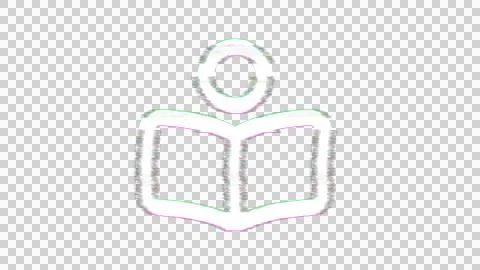 Icon book reader is distorted. Glitch. Noise, chromatic aberration, geometric Stock Illustration
