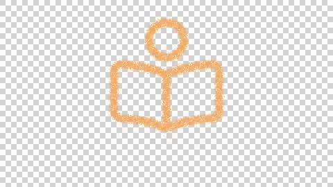 Icon book reader is made of yellow grains of sand. Some grains of sand fall Stock Illustration