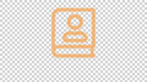 Icon book user is made of yellow grains of sand. Some grains of sand fall down. Stock Illustration