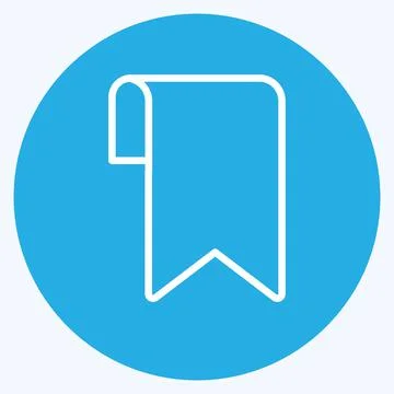 Icon Bookmark. suitable for Web Interface symbol. blue eyes style. simple des Stock Illustration