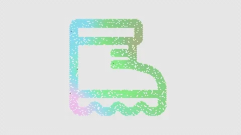 Icon boot is made up of LED square shapes that shimmer and flicker. There are Stock Footage 296627881