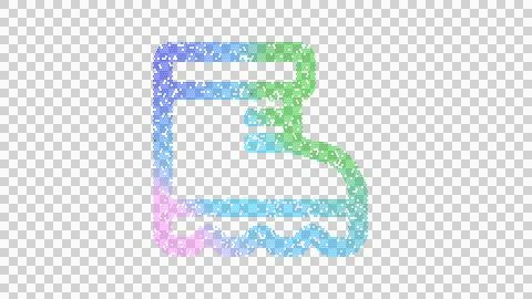 Icon boot is made up of LED square shapes. There are bright diodes and there are Stock Illustration