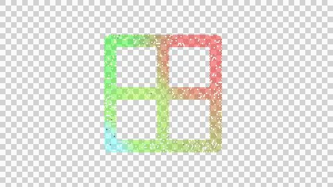 Icon border is made up of LED square shapes. There are bright diodes and there Illustrazione stock