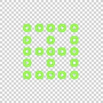 Icon border none from the flow of energy of green color. Shimmering neon Stock Illustration