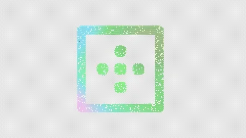 Icon border outer is made up of LED square shapes that shimmer and flicker. Stock Footage 296627969
