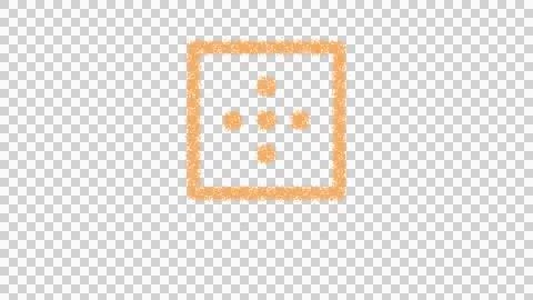 Icon border outer is made of yellow grains of sand. Some grains of sand fall Illustrazione stock